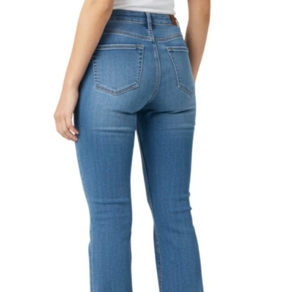 Wax Jean Destructed High Rise Flare Jeans in Vintage Medium Wash black Size 5/27 - Picture 4 of 6